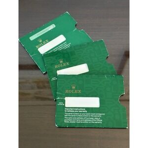 3 Rolex Green Paperwork‎ Card Envelopes